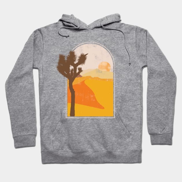 Joshua Tree Desert Minimalist Landscape Illustration Hoodie by goodwordsco